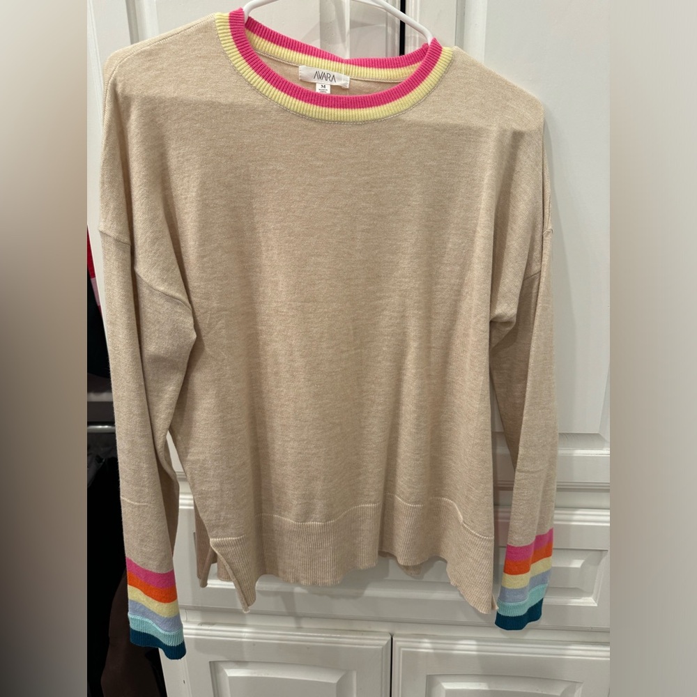 Avara stripe beige lightweight sweater! Never been worn